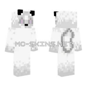 Pink Eyed White Grey Fox Minecraft skin