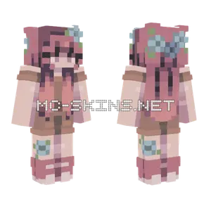 Pink Floral Outfit Minecraft skin