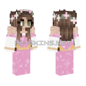 Pink Flower Princess Minecraft skin
