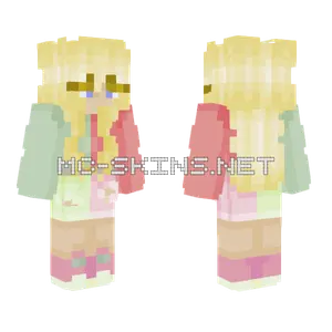 Pink Green Minecraft skin