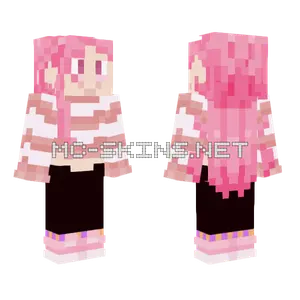 Pink Hair Girl Minecraft skin