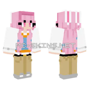 Pink Hair Girl Minecraft skin