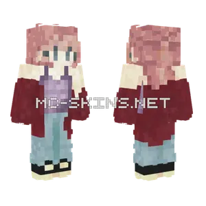 Pink Hair Girl Minecraft skin
