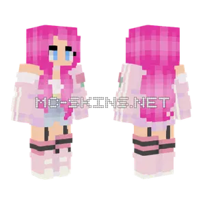 Pink Hair Girl Minecraft skin