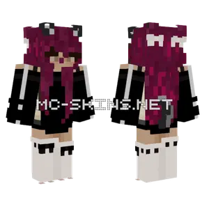 Pink Hair Puppy Girl Minecraft skin
