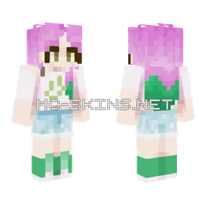 Pink Haired Girl Minecraft skin