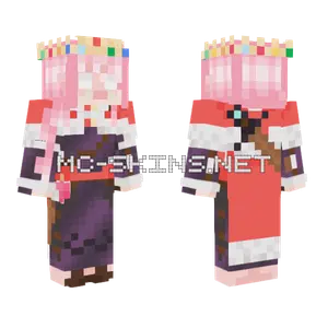 Pink Haired Girl Minecraft skin