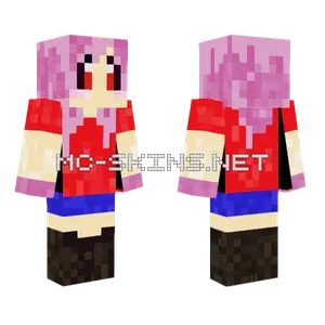 Pink Haired Girl Minecraft skin