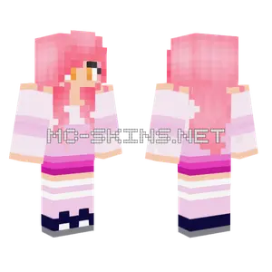 Pink Haired Girl Minecraft skin