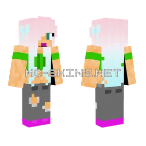 Pink Haired Girl Minecraft skin