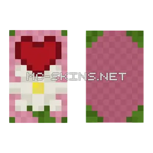 Pink Heart Flower cape, outside and lining