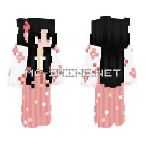Pink Kimono Girl Minecraft skin