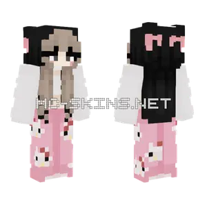 Pink Kitty Girl Minecraft skin