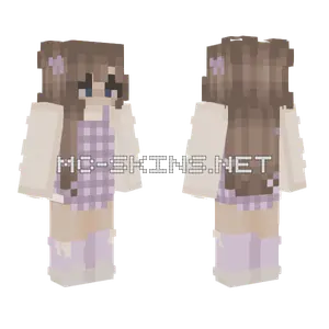 Pink Plaid Cute Girl Minecraft skin