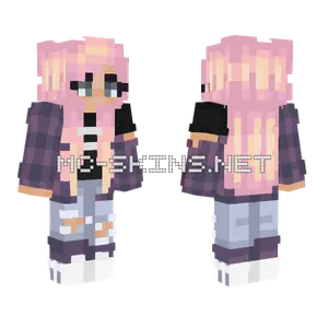 Pink Plaid Girl Minecraft skin