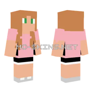 Pink Shirt Girl Minecraft skin