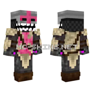 Pink Templar Knight Minecraft skin