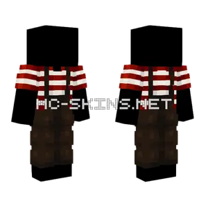 Pirate Red Stripe T-Shirt Overalls Minecraft skin