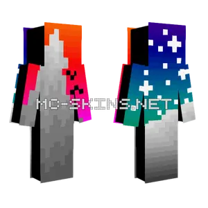 Pixel Art Mountainous Dawn Arctic Aurora Minecraft skin