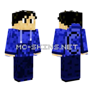 Pixel Gamer Blue Minecraft skin