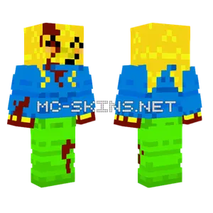 Pixelated Blue Character Minecraft skin