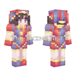 Pomni The Clown Girl Minecraft skin