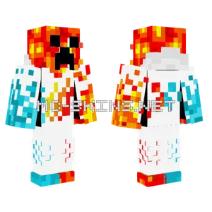 Preston Playz Ice Fire White Minecraft skin