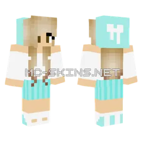Pretty Girl In Teal Minecraft skin