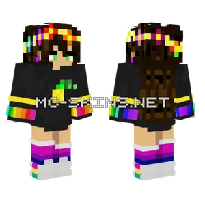 Pride Flag Girl Classic Minecraft skin