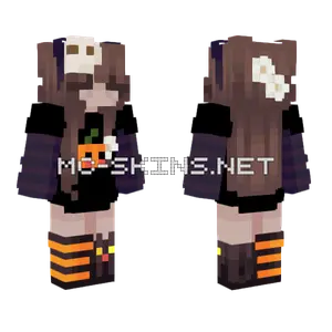 Pumpkin Head Girl Minecraft skin