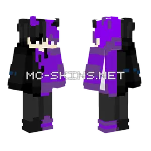 Purple And Black Outfit Minecraft skin