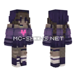 Purple Anime Girl Minecraft skin