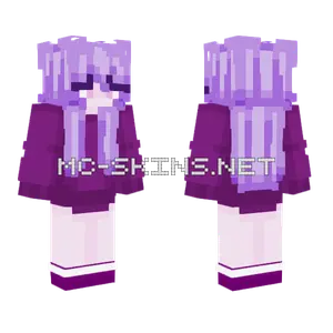 Purple Anime Girl Minecraft skin