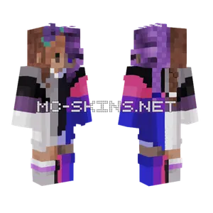 Purple Anime Girl Minecraft skin