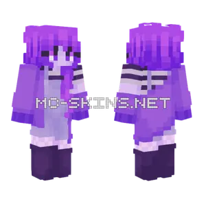 Purple Anime Girl Minecraft skin