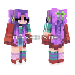 Purple Anime Girl Minecraft skin