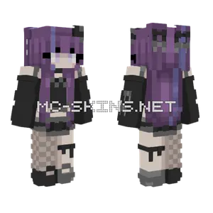 Purple Anime Girl Minecraft skin