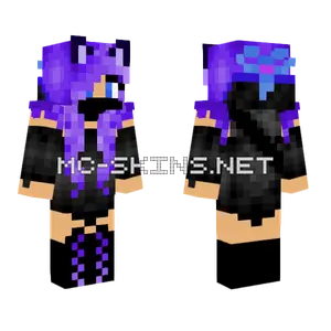 Purple Anime Ninja Girl Minecraft skin