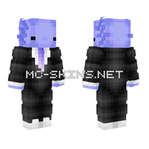 Purple Blue Axolotl Business Suit Minecraft skin