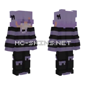 Purple Cat Boy Minecraft skin