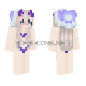 Purple Cat Girl Minecraft skin