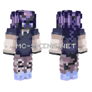 Purple Cat Girl Minecraft skin