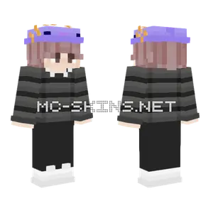 Purple Cat Hoodie Boy Minecraft skin