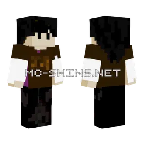 Purple Cat Hoodie Girl Minecraft skin