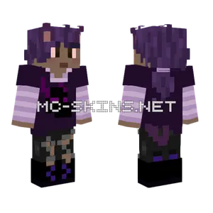 Purple Catboy Minecraft skin