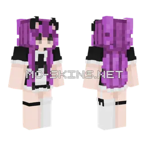 Purple Catmaid Minecraft skin