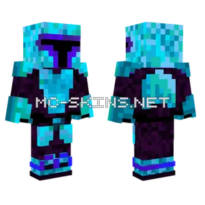 Purple Cyan Mandalorian Minecraft skin