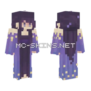 Purple Dress Witch Minecraft skin