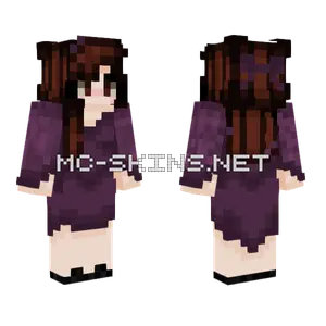 Purple Dress With Lacey Sleeves Minecraft skin
