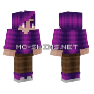 Purple Fade Pink Shirt Hair Brown Pants Minecraft skin